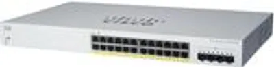 Zdjęcie produktu dla Cisco CBS220-24P-4G, Zarządzany, L2, Gigabit Ethernet (10/100/1000), Obsługa PoE, Możliwości montowania w stelażu, 1U