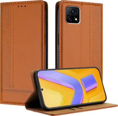 Produktbild von Handyhülle für Vivo Y52S 5G Leder Flip Klappbare Schutzhülle mit Standfunktion Braun