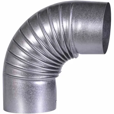 Image de FIREFIX A100/B Coude pour tuyau de poêle 90° FALØ100mm sans porte, gris argenté