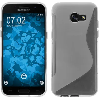 Produktbild von PhoneNatic Case kompatibel mit Samsung Galaxy A7 (2017) - clear Silikon Hülle S-Style + 2 Schutzfolien