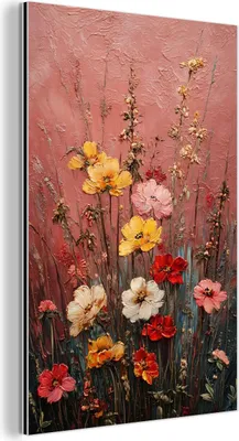 Produktbild von MuchoWow Wanddekoration Metall Metallbild Wandkunst 20x30 cm Blumenstrauß - Feine Details - Rosa MuchoWow Aluminium Gemälde - Alu Dibond Bild