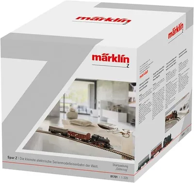 Imagen del producto de 81701 - Kit de inicio para tren de mercancías, escala Z, incluye locomotora, vagones de mercancías, vías y unidad de control, escala 1:220
