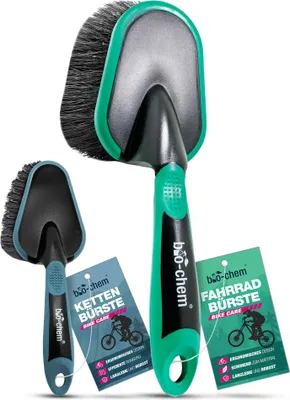 Produktbild von bio-chem Fahrradbürsten-Set 2-teilig – Fahrradbürste & Kettenbürste für Bike-Reinigung – lackschonend & effektiv – geeignet für MTB, Rennrad, E-Bike, Citybike & mehr