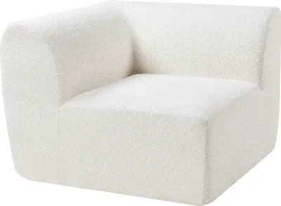 Produktbild von Sofa-Modul ‘Hurvas’ Eckelement mit Armlehne 108 x 108 x 76 cm Bouclé Cremeweiß