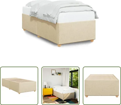 Produktbild von The Living Store Bettgestell Creme 90x190 cm Stoff
