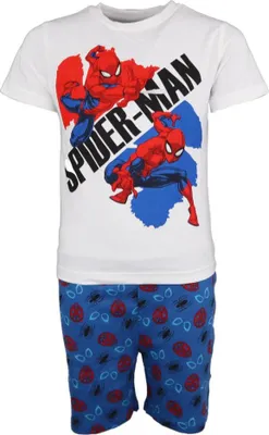 Produktbild von Marvel Spiderman Kinder Schlafanzug Pyjama kurz – Weiß / 104