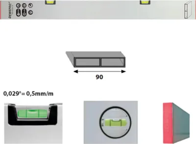 Produktbild von DEWEPRO Alu Richtlatte Setzlatte Abziehlatte - 2 Libellen - 150cm 1,5m
