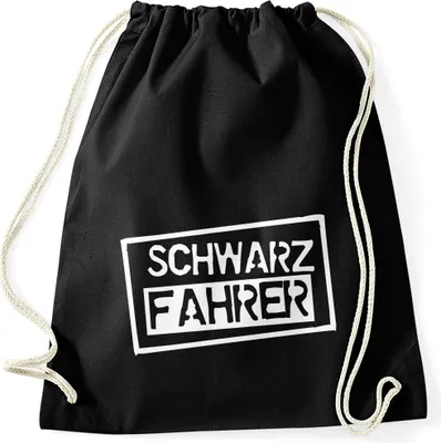 Produktbild von Turnbeutel Schwarzfahrer Skifahrer Snowboardfahrer Wintersportler Piste lustig Moonworks® schwarz unisize