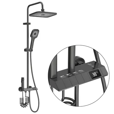 Produktbild von Edelstahl-Duschsystem Dusche Wasserhahn Set Duschpanel Regendusche mit Handbrause Duschsystem