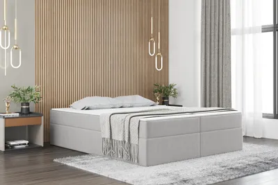 Produktbild von Kaiser Möbel Boxspringbett mit bettkasten matratze topper Ruben 140 cm x 200 cm Aschgrau