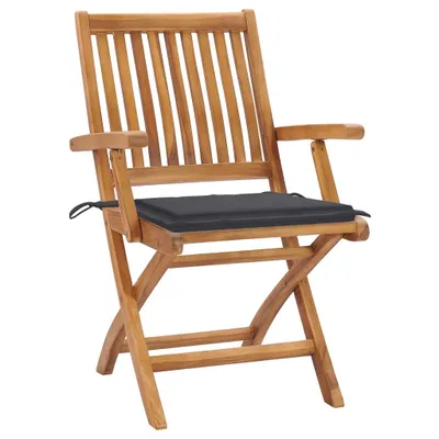 Immagine prodotto di Sedie da giardino pieghevoli con cuscini 4 pz. Legno massiccio di teak