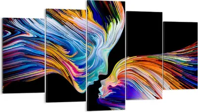Produktbild von Bild auf Leinwand - Leinwandbild - Abstraktion modern - 160x85cm - Wand Bild - Wanddeko - Leinwanddruck - Bilder - Kunstdruck - Wanddekoration - Leinwand bilder - Wandkunst - EA160x85-3709