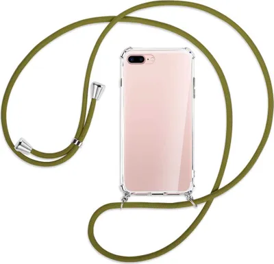 Produktbild von Handykette Backcover-Schutzhülle mit Band (Metall silberfarben) für Apple iPhone 7 Plus / 8 Plus - khaki