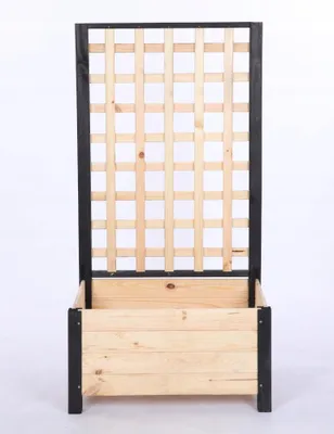 Obrázok produktu pre Kvetináč s oporou pre kvety, drevený kvetináč, stabilný, , moderný
