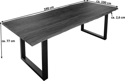 A table with dimensions shown.
