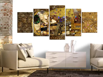 Produktbild von ABSTRAKT KLIMT KUSS Acrylglasbild Modern Wandbild Glasbilder Bilder l-A-0031-k-m