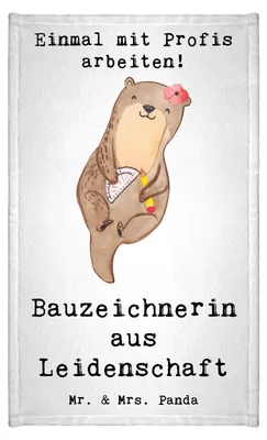 Produktbild von Mr. & Mrs. Panda Handtuch Bauzeichnerin Leidenschaft - Weiß - Geschenk, frottierhandtuch, Gästehandtuch 30x50, Gästetuch, gäste wc, Klein