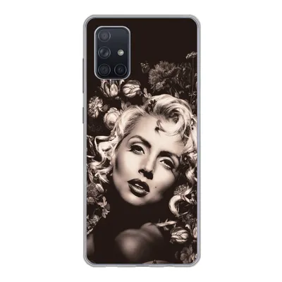 Produktbild von MuchoWow® Handyhülle Schutzhülle Hülle für Samsung Galaxy A51 5G Frau - Blumen - Schmetterling Silikon Softcase Handy Hülle - Abbildung