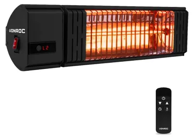 Obrázek produktu pro Elektrický topný panel pro venkovní použití, montáž na stěnu, výkon 2000 watt, ve tvaru věže, s dálkovým ovládáním