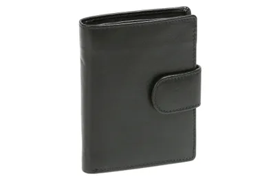 Produktbild von LEAS Geldbörse RFID-Schutz im Hochformat mit Außenverschluss Damen & Herren Echt-Leder, schwarz Basic-Edition