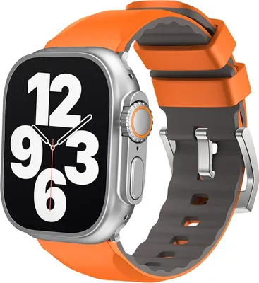 Obrázek produktu pro Pro Apple Watch SE 2023 44mm Dvoubarevný silikonový sportovní řemínek Náhradní pásek na ruku Orange