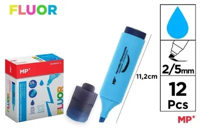 Obrázok produktu pre Modrý fluorescenčný zvýrazňovač, 2–5 mm, 12 kusov