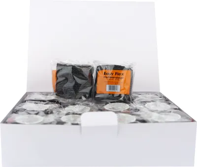 Produktbild von varivendo Notizblock + 12 x Easy Flex Haftbandage 5cm x 4,5m schwarz