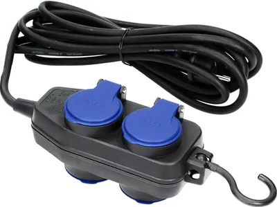 Produktbild von CB Elektro, robuste und spritzwassergeschützte Verlängerungskabel, Gummikabel, 4 Steckdosen (2+2), 2P+E, Schutzart IP44, H05RR