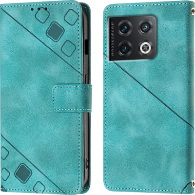 Produktbild von Hülle für OnePlus10 Pro 5G Prägung Flip Leder Brieftasche Schutzhülle mit Ständer Grün