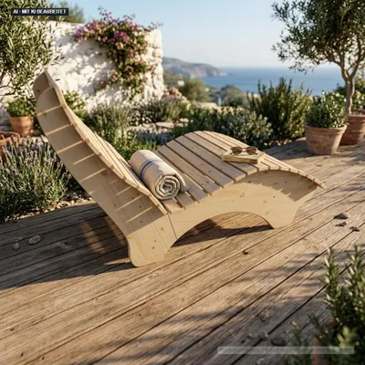 Produktbild von Holzliege Wellenliege Waldsofa Relaxliege Gartenliege "Ruhe-Vroni" (Fichte) Breite 90cm Himmelsliege