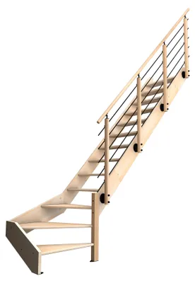 Produktbild von NOSTRA - Rechts gewendelte Holztreppe (Buche)