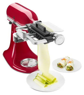 Zdjęcie produktu dla KitchenAid KSMSCA, Przystawka do obcinania arkuszy warzyw, Srebrny, Metal, K45SS, K4SS, K5,KM25G0X|NSF,KP26, KP26, KSM150, KSM152, KSM155, KSM450, KSM5, KSM7990, KSM90,..., 274,3 mm, 200,7 mm