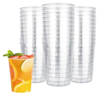 120 transparente Kunststoffbecher 300 ml stapelbar spülmaschinengeeignet