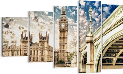Produktbild von Bild auf Leinwand - Leinwandbild - London architektur big ben - 100x60cm - Wand Bild - Wanddeko - Leinwanddruck - Bilder - Kunstdruck - Wanddekoration - Leinwand bilder - Wandkunst - EG100x60-2415