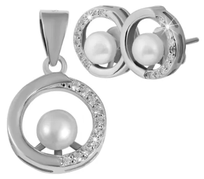 Produktbild von Akzent Damen Schmuckset Ediesa "Ediesa" aus 925 Sterlingsilber, rhodiniert, langlebig
