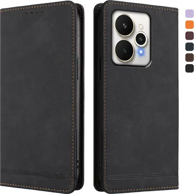 Immagine prodotto di Custodia per Realme 15 /Realme 15 Pro 5G, retro custodia flip in Finto cuoio con supporto e slot per carte Nero