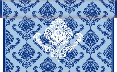 Produktbild von Sovie HOME Tischläufer Giorgio in Blau aus Linclass® Airlaid 40 cm x 4,80 m, 1 Stück - Ornamente