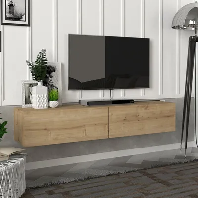 Image de Meuble TV 'Toivakka' 135x31x25cm chêne