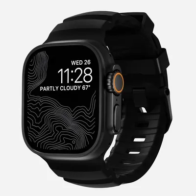 Obrázek produktu pro Nomad Rocky Point Band, Kapela, Chytré hodinky, Černá, Apple, Ultra / 46mm, Kůže, Titanová