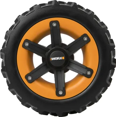 Produktbild von WORX WA0953 Landroid Räder All-Terrain - Für weichen Untergrund und feuchten Rasen - passend zu der Steigung bis zu 22 ° BZW. 40% - einfache Montage - Nicht für Vision