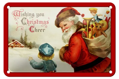 Produktbild von Blechschild Weihnachtsmann Santa Claus Christmas 18x12cm Dekoration