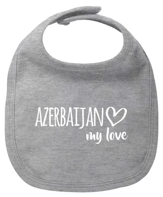Produktbild von Huuraa Baby Lätzchen Azerbaijan my love Heather Grey Klettverschluss  Baumwolle Latz Geschenkidee