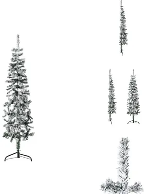 Produktbild von vidaXL Künstlicher Halb-Weihnachtsbaum mit Schnee Schlank 150 cm -  Weihnachtsbäume