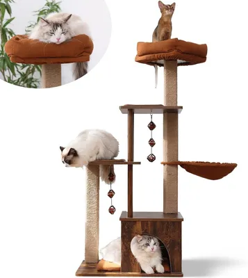 Image de Arbre à gratter pour chats - Tour pour chats - Arbre à grimper - Tour pour chats - Hauteur : 136 cm