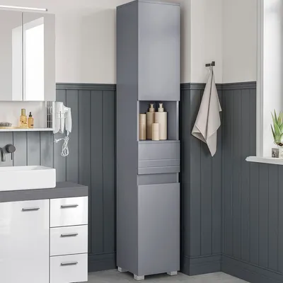 Produktbild von CALICOSY - Badezimmersäule 2 Türen, 1 Schublade und 1 Fach - H170 cm