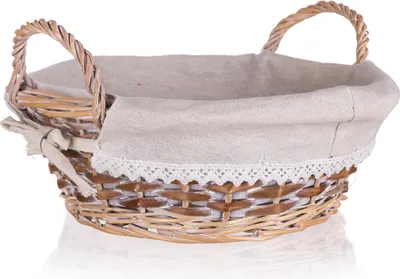 Image de Panier rond DUO avec poignées 30x11cm Panier en osier