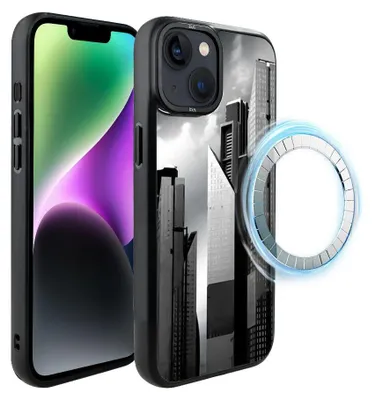 Zdjęcie produktu dla Etui do iPhone 14, kompatybilne z MagSafe, czarne matowe boki, Manhattan