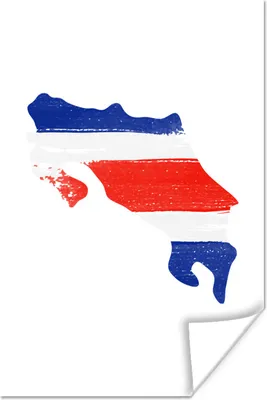 Produktbild von MuchoWow® Poster Costa Rica - Karte - Flagge 120x180 cm - Kunstposter