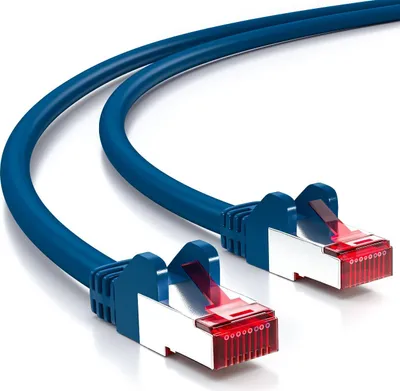 Produktbild von deleyCON 7,5m CAT6 Patchkabel S/FTP PIMF Schirmung CAT-6 RJ45 Netzwerkkabel Ethernetkabel LAN DSL Switch Router Modem Access Point Patchfelder - Blau