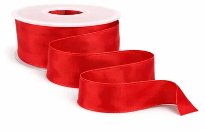 Produktbild von 25m Dekoband Taft Drahtkant B:40mm Taftband Schleifenband Geschenkband Satinband rot
